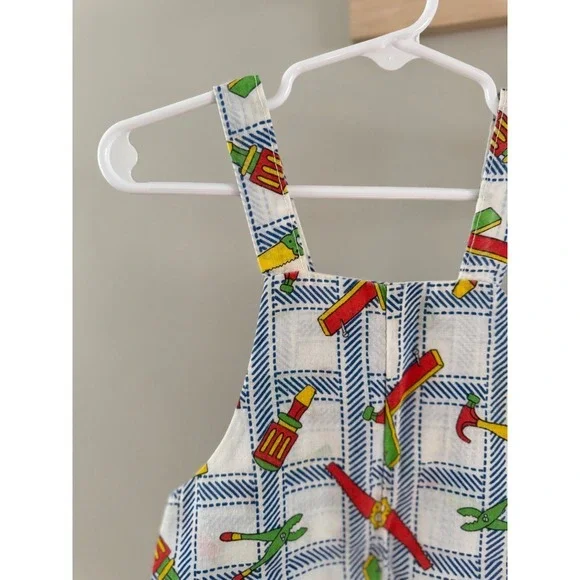 vintage/handmade colorblock tool shortalls - Picture 2 of 5